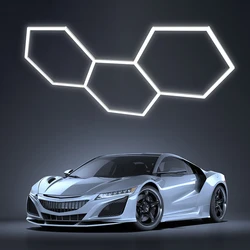 Garage Licht Hexagon Lichter lampe 110V-240V Led Rohr Waben Decke Beleuchtung Für Auto Auto Körper reparatur Led Werkstatt 6500K