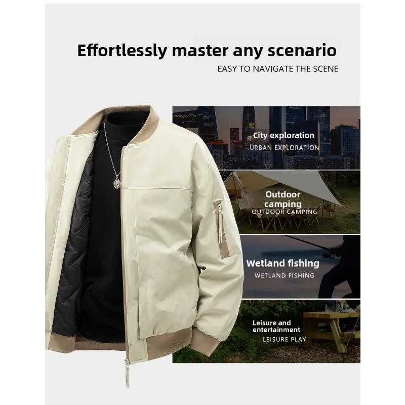 

Large-sized Graphene Heating Down Cotton Coats Winter Baseball Collar Jacket Men Casual Loose Cotton Jacket Men Fashionable Coat