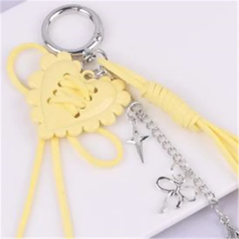 

Colorful Love Tassel Keychain Fashion Bag Pendant Sweet Heart Star Girl's Accessory