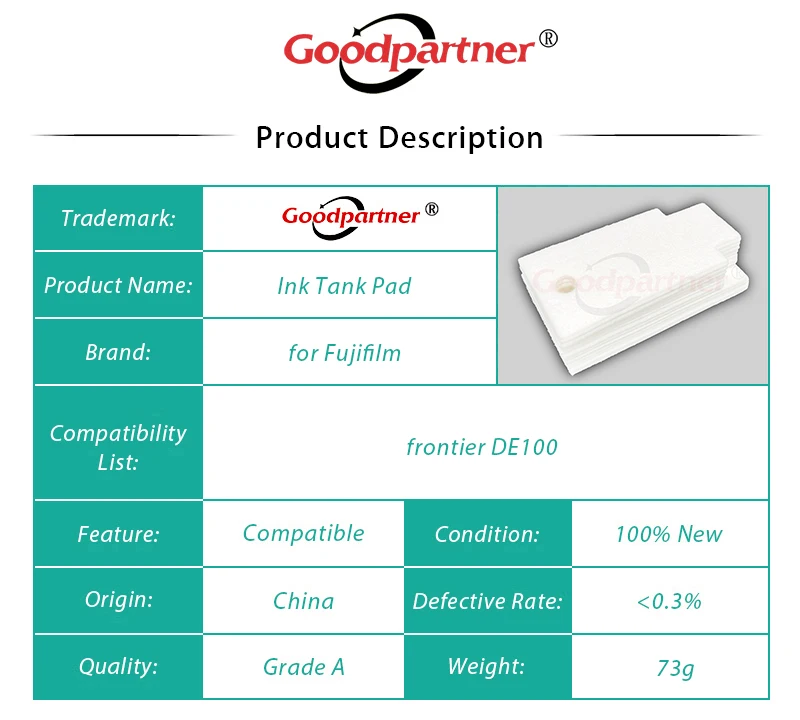 5X 16563937   Esponja de almohadilla de cartucho de mantenimiento para Fujifilm frontier DE100