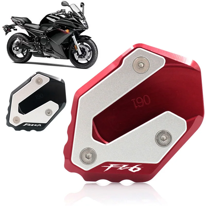 

For Yamaha FZ6 FAZER FZ6R FZ6-S2 2004-2009 2008 Motorcycle CNC Kickstand Foot Side Stand Extension Pad Support Plate Enlarge