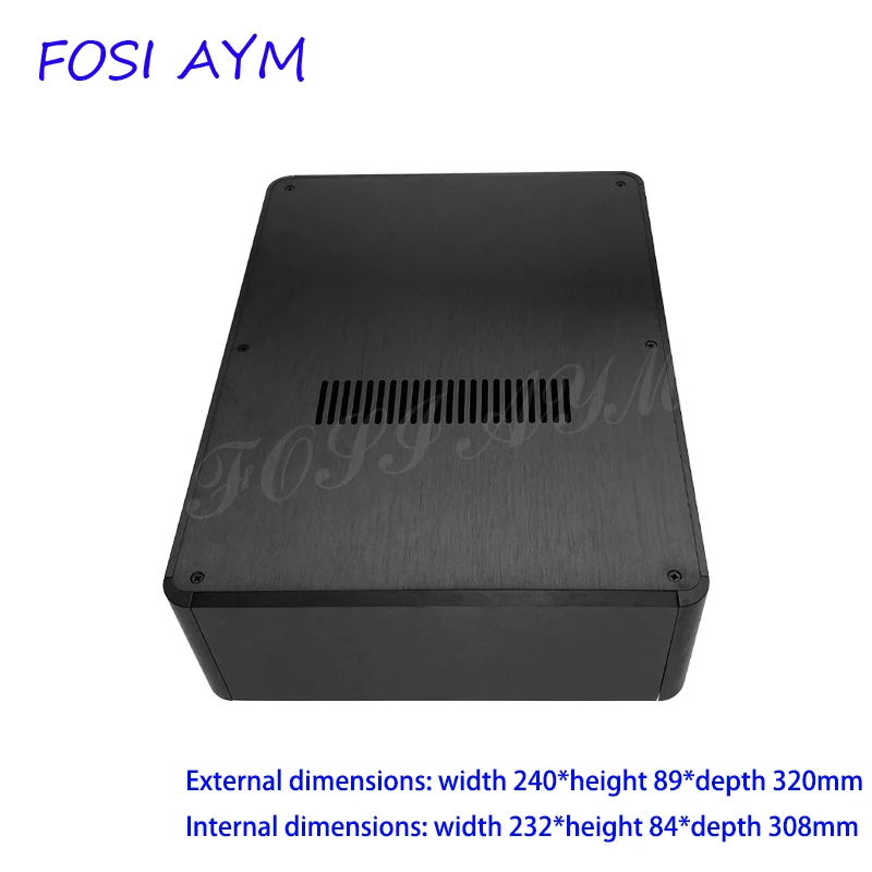 

240×89×320mm FOSI AYM Aluminum Amplifier Case (Round Corner), Preamplifier Chassis, Headphone Amplifier Chassis Shell, DIY Box