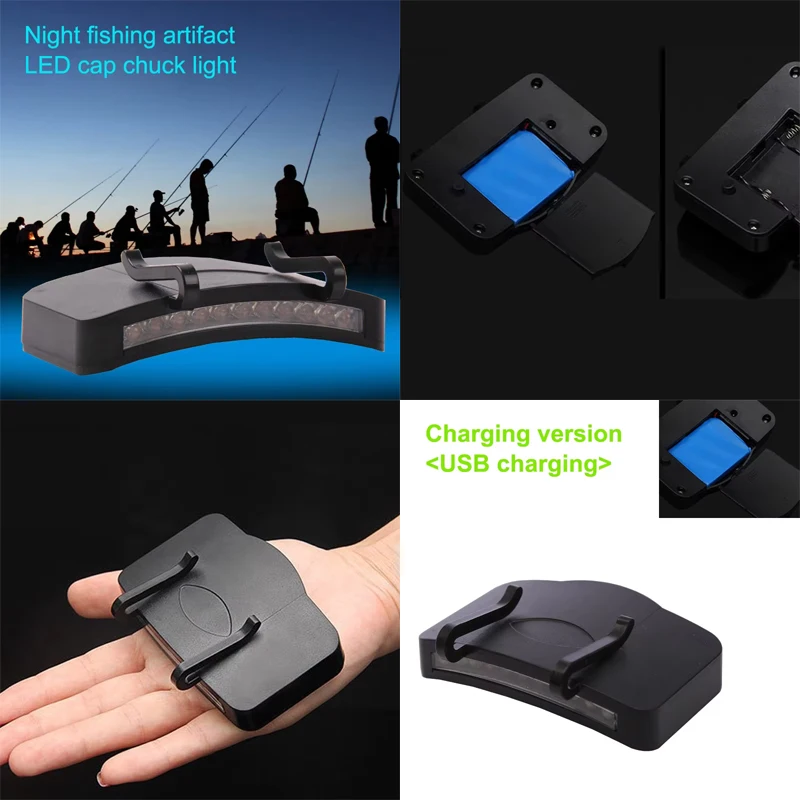 11-светодиодная лампа с зажимом, удобный налобный фонарь, уличный прогулочный фонарь, лампа для бейсбольной кепки, велосипедная лампа, фонарик, налобный фонарь для рыбалки