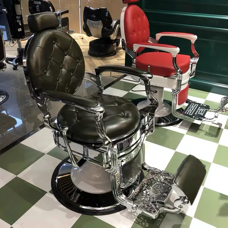 Jincheng Fashion Retro Style Barber Shop Stool Salon Furniture Beauty Salon Chair Stainless Steel Wholesale Price