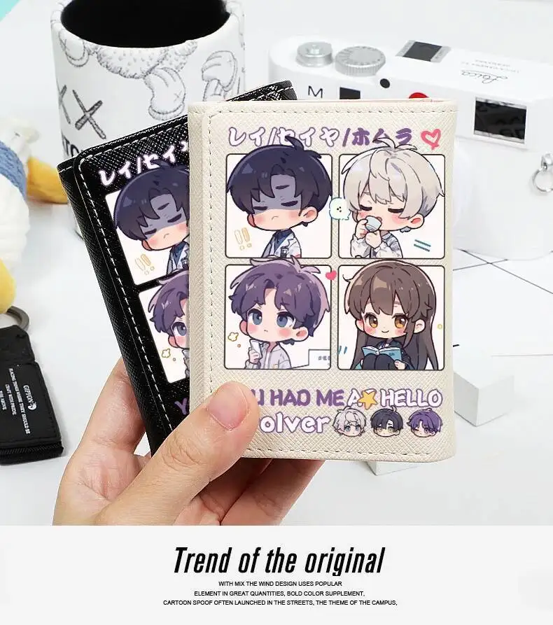 

Game Love And Deepspace Li Shen Student Triple Fold Girl ID Bag Card Holder Coin Purse Ladies Wallets Cartoon Bags