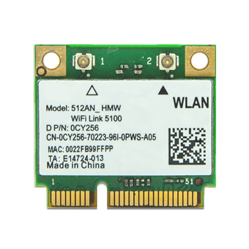 

Y1UB Wifi Card DUAL-BAND 2.4/5GHz Mini PCI-E Desktop Computer Wireless WIFI Wlan Adapter 5100AGN 300M 512AN HMW