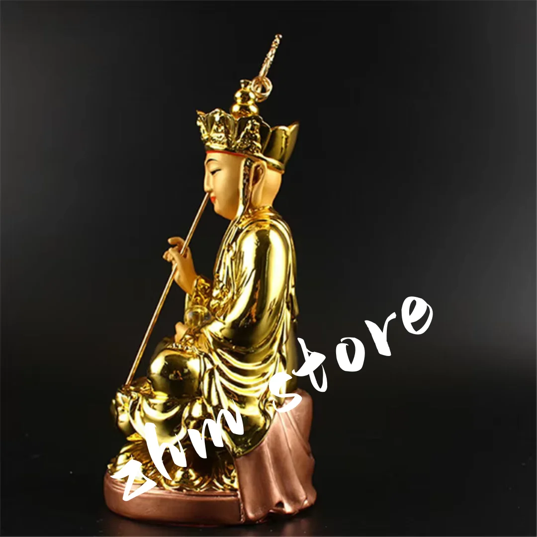18CM Resin Gold-plated Chinese Buddha Statue  Ksiti Garbha Tibetan Buddha Statue Buddhist Home Decoration Crafts  Ornaments