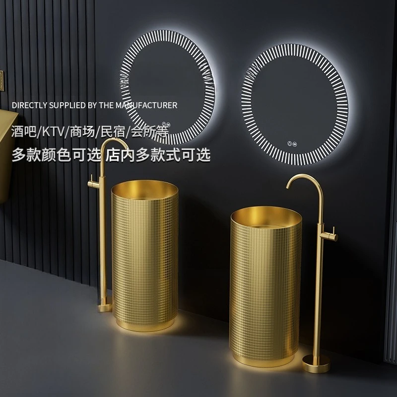 Bathroom Wash Basin Ceramic European Golden Finish for Hotel for Commercial Smooth Sliding, Ceramic Vanity Sink