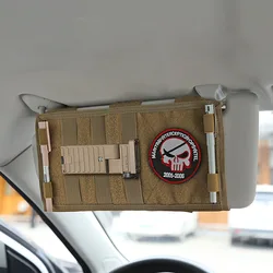 Tactical MOLLE Car Sun Visor Organizer Panel Pouch Sunshade Storage Holder Bag for Jeep Wrangler TJ JL JK Gladiator JT 1997-2024