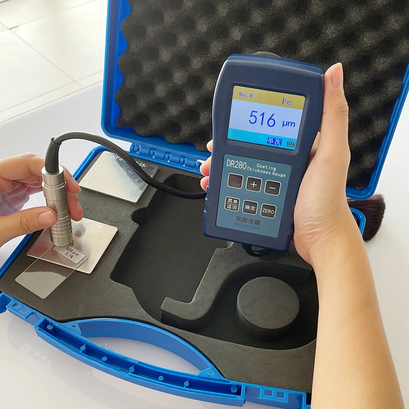 Eddy current magnetic dual purpose coating thickness gauge for Fe Material and NFe Material Measuring