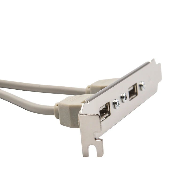 최신 2 포트 마더 보드 USB 2.0 커넥터 케이블 어댑터 후면 패널 브래킷 9 인치 컴퓨터 액세서리