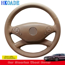 Customize DIY Genuine Leather Car Steering Wheel Cover For Mercedes Benz CL-Class C216 2010-2014 / S-Class W221 2009-2013