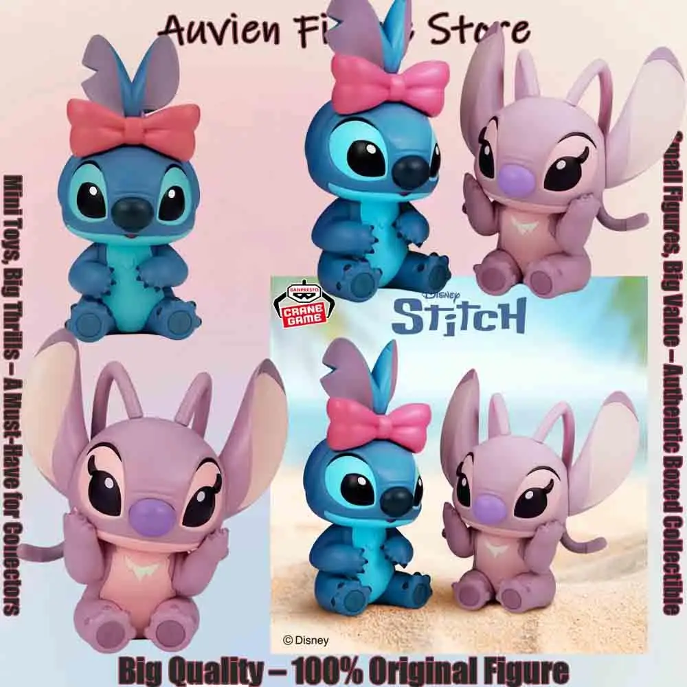 Officially Licensede Banpresto So Fubi Angel Stitch Figure Anime Disney Stitch Crossroad Character Model