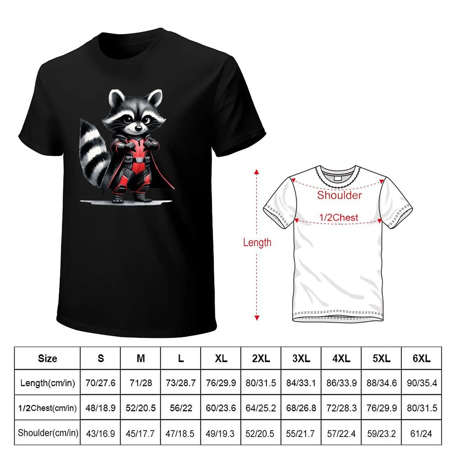 Raccon the Wasp T-Shirt Basic Plain Short Sleeve Crew Neck Tee