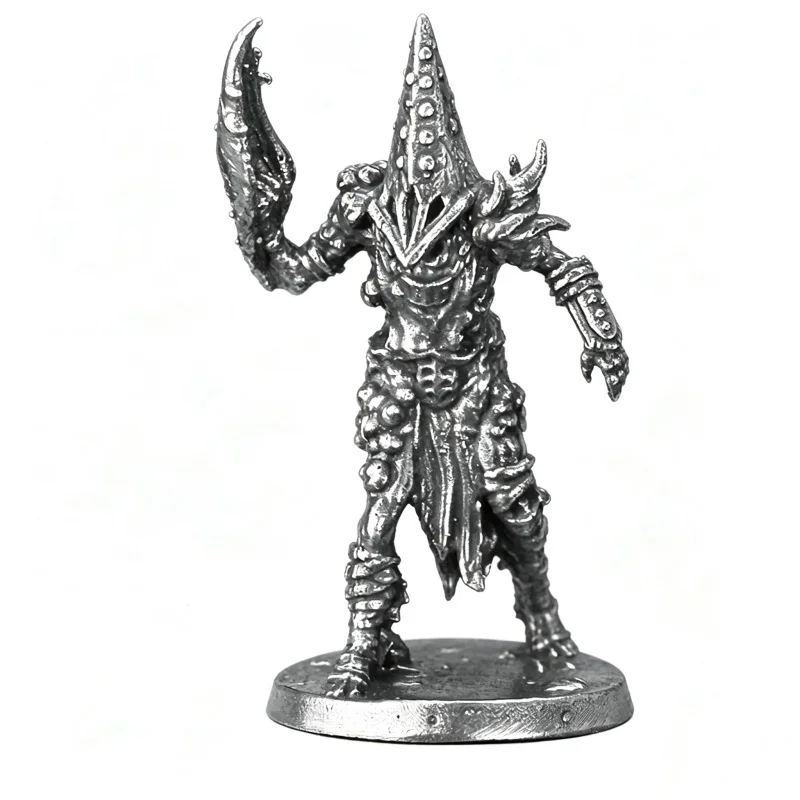 Solid White Copper Gothic Horror Warrior Miniature Figure Tabletop Wargame Chess Piece Collectible Desktop Ornament Hobby Gift