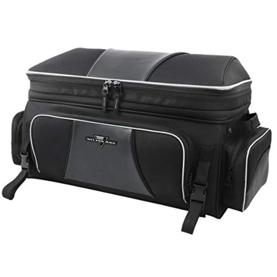 

Route 1 Traveler Tour Trunk Bag for Harley Davidson Ultra Indian Roadmaster Honda Gold Wing Black Motorcycle Storage with Durab