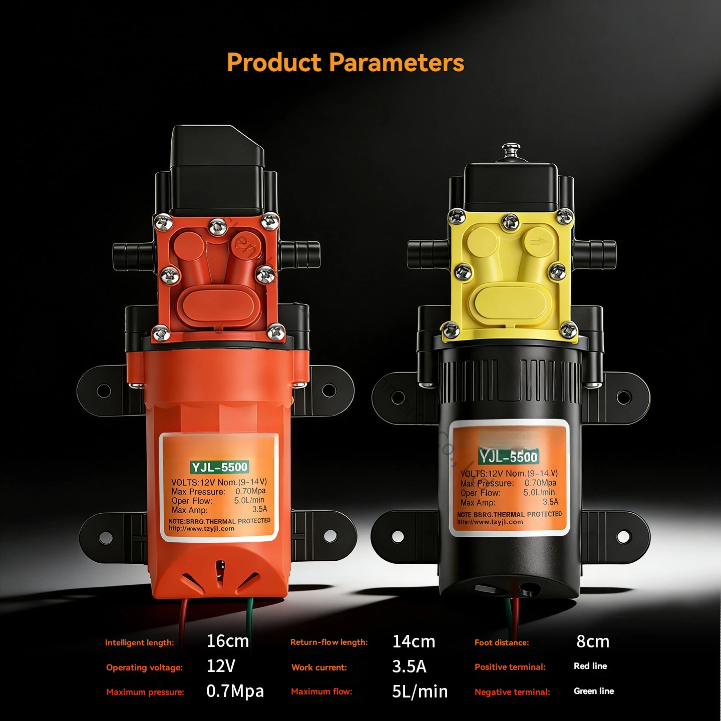 Electric Sprayer Pure Copper Wire Water Pump 12V Diaphragm Pump Medicine Back Accessories 5500 New High Pressure Self-priming