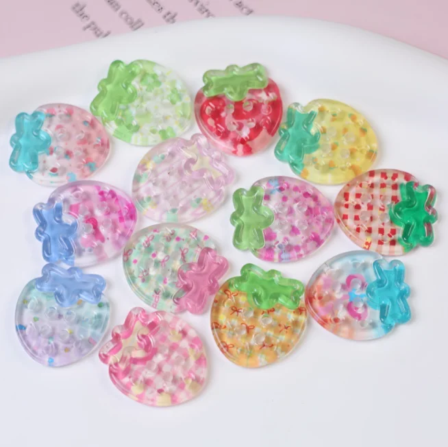 Dopamine Jello Apple Button Mixed Gift Set Scrapbook Decorations DIY Baby Clothing Accessories Beads Trending Instagram