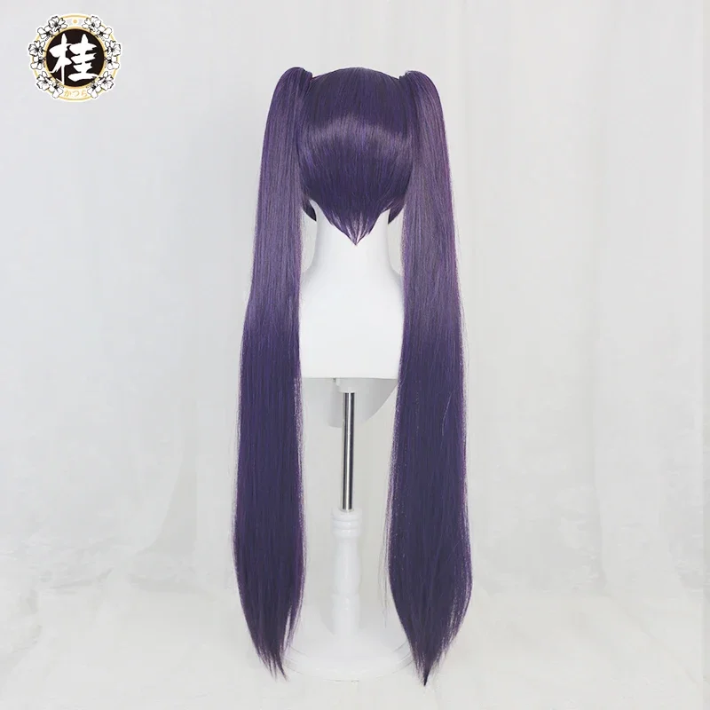 Mona Megistus Cosplay Wig Game Genshin Impact Cosplay Astral Reflection 90cm Purple Twin Tail Wig Heat Resistant