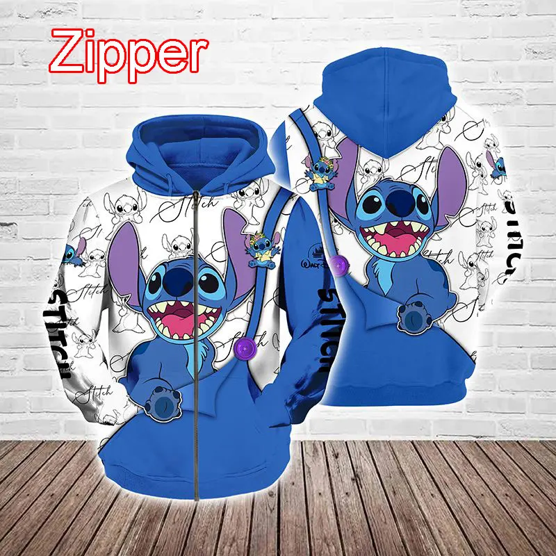 

Stitch Cartoon Anime Zip Up Hoodie for Men and Women, Oversized Sweatshirt, , Children Clothing, Spring, Autumn, New Fashion, 20