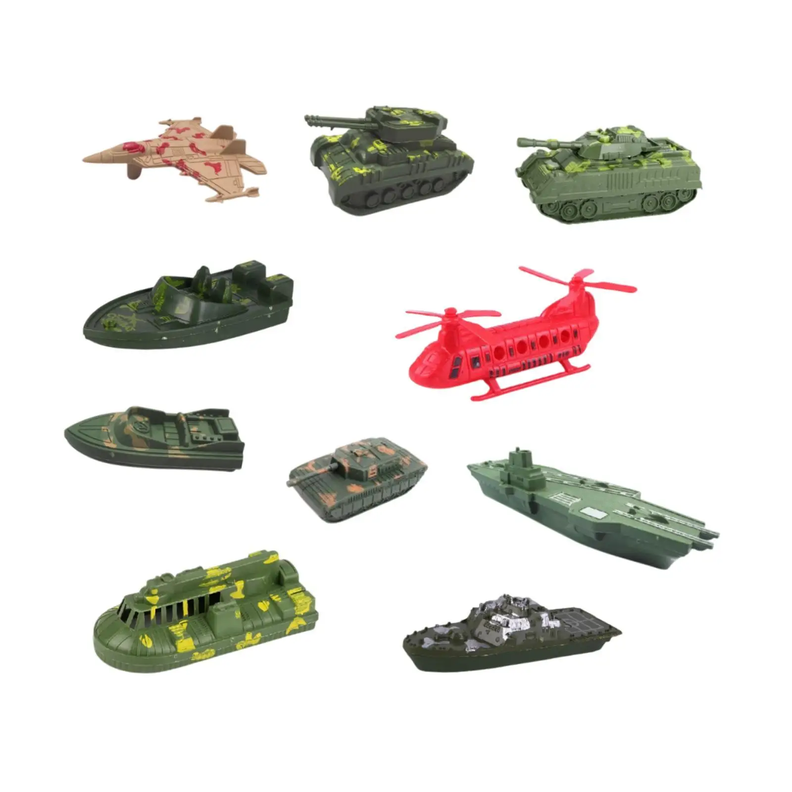 

10x Model Warships Ship Kit, Naval Ship Play Set ,Model Toy Kit, Helicopter Gift Model,
