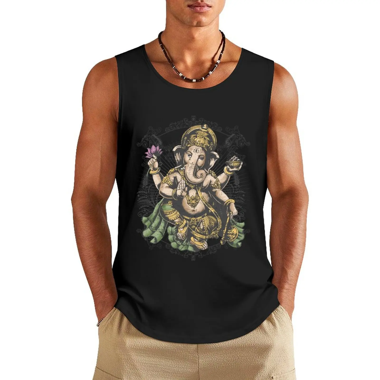 Ganesha: Blessings Tank Top Sleeveless top t-shirt for men