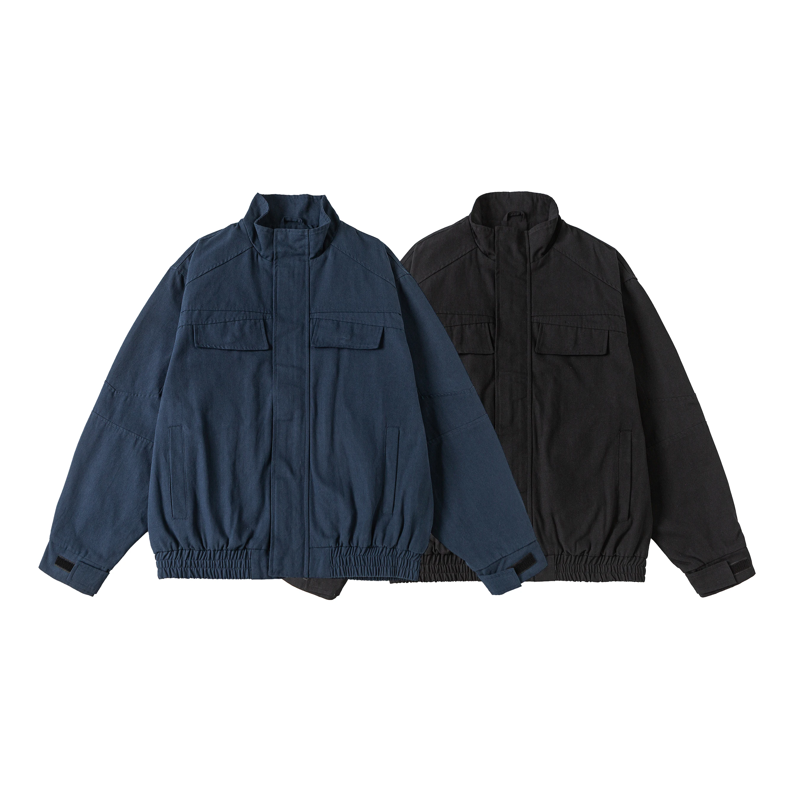 

Весенняя американская ретро-куртка-бомбер из канваса 2026 года, прочная рабочая куртка, сине-черная, винтажная, шикарная, унисекс, верхняя одежда