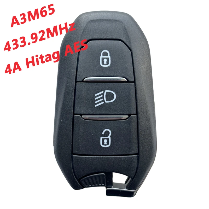 

AK016034 для Citroen Smart Remote Автомобильный ключ лампа 3 кнопки 433,92 МГц 4A Hitag AES A3M65 IM3A