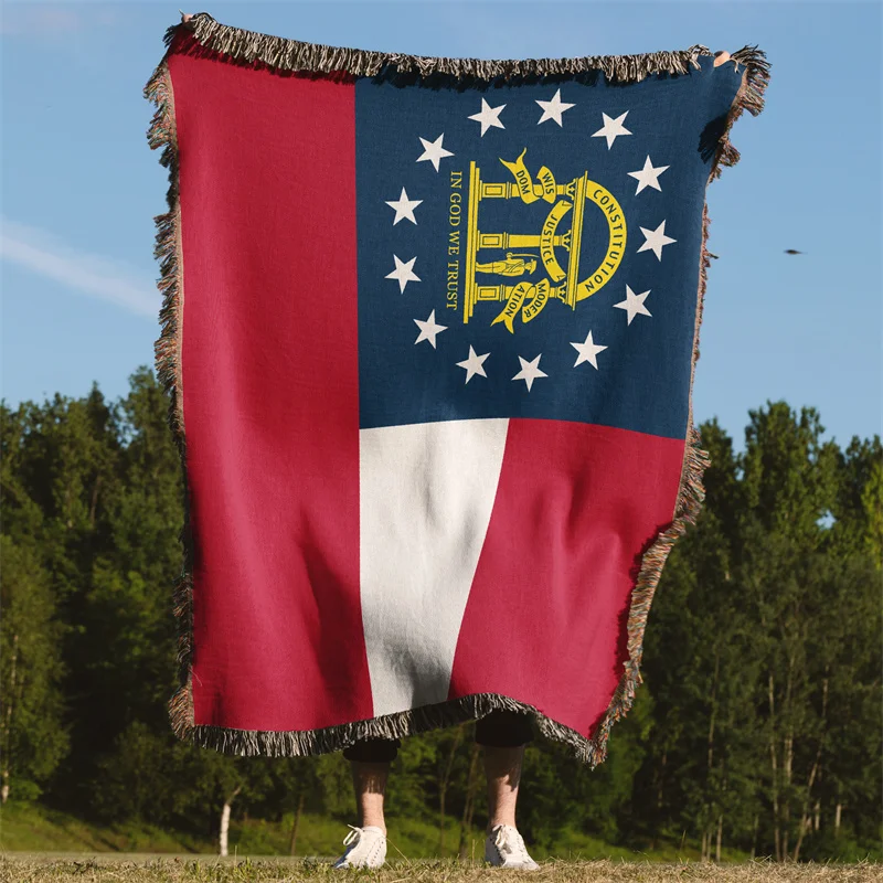 Aertemisi Georgia United States of America Jacquard Fringed Woven Throw Blanket