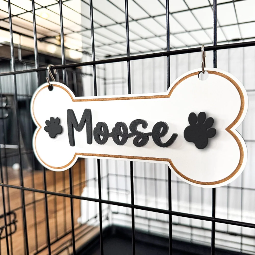 Customize a personalized crate label, a crate label with claws, a dog nameplate, a dog pen sign, a gift for dog lovers, personal