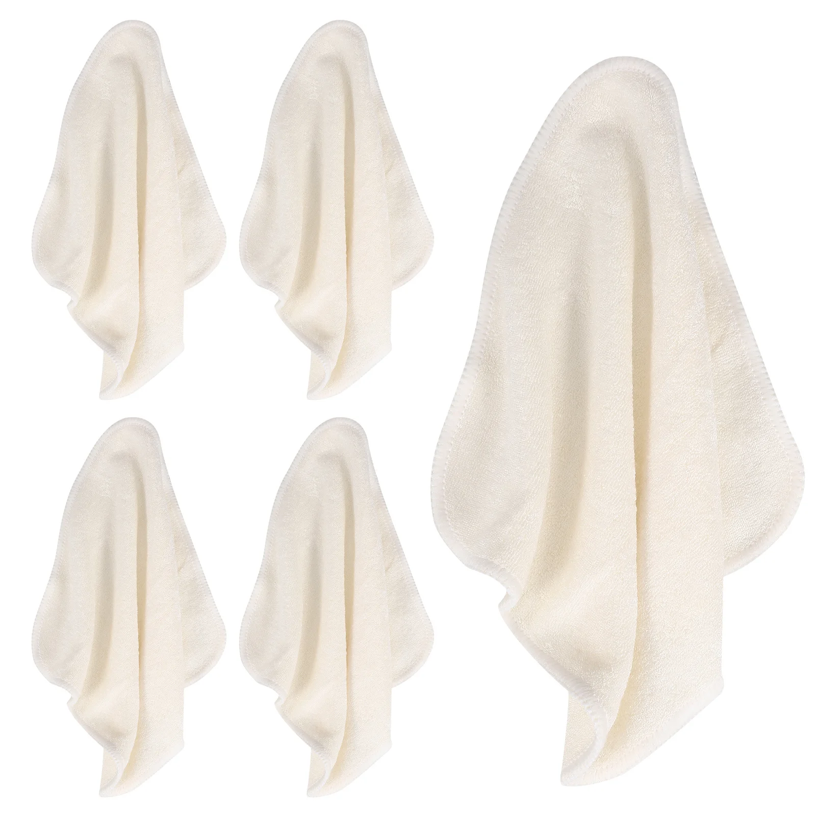 5 stks Bamboevezel Reinigingsdoekjes Herbruikbare Wasbare Zachte Gezichtshanddoeken Reisformaat Gezichtswashandjes Exfoliërende Washandjes