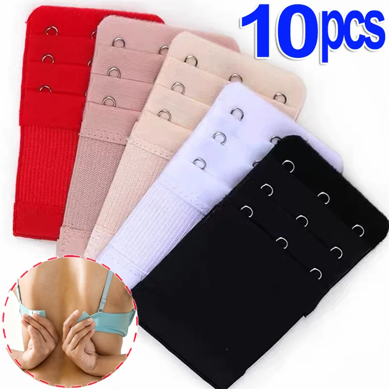 1/10Pcs Super-elastic Bra Extenders for Women Bra DIY Accessories 3 Hooks Stretchy Bra Extension Band 3 Rows Extension Strap