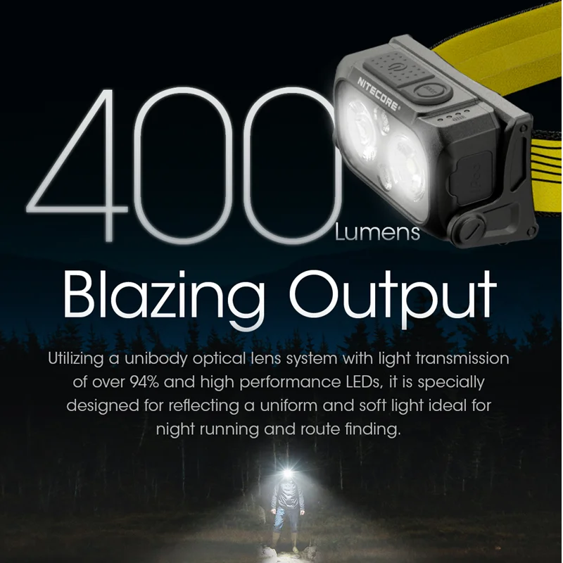 NITECORE NU25 400Lumens Upgraded Version Headlight USB-C Rechargeable Three Light Source Output Headlamp Built-in Battery