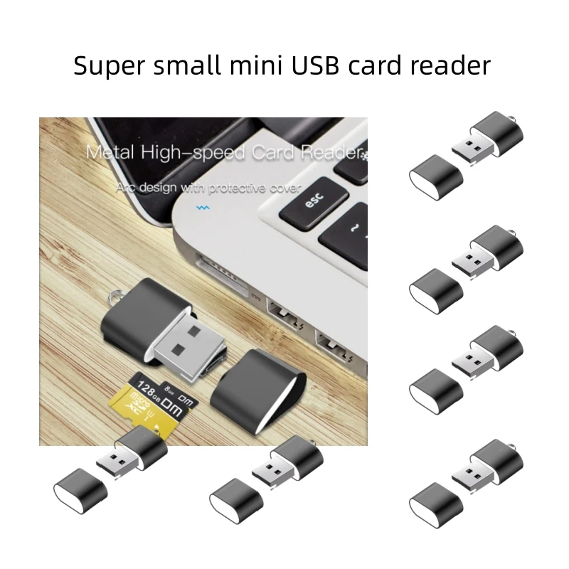 Pembaca kartu SD mikro, 5/3/1 buah dengan Slot kartu TF USB Flash Drive untuk komputer atau adaptor USB mobil