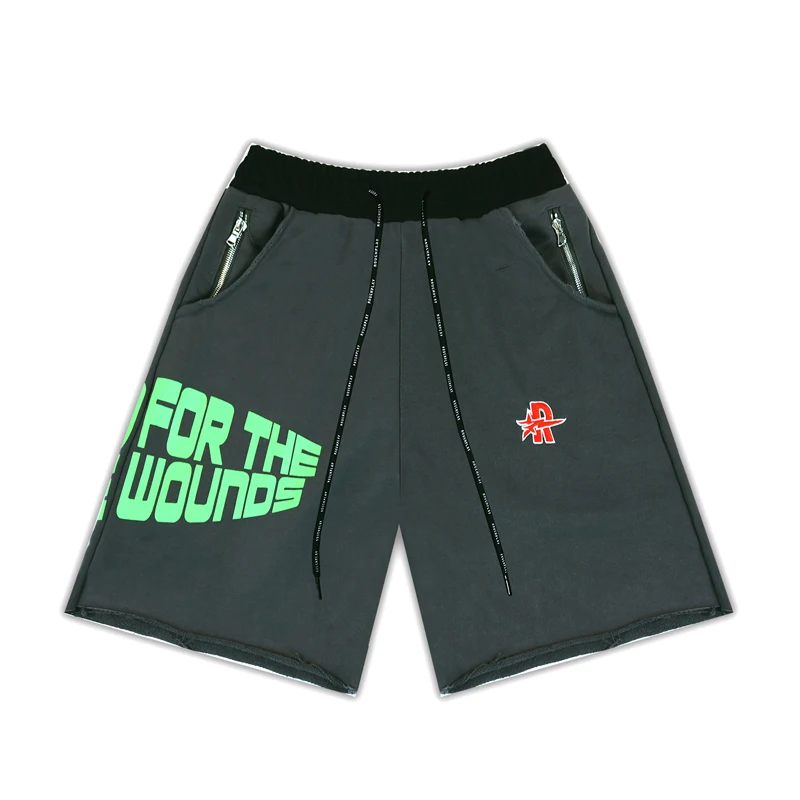 26SS New Rough Play Men's Sets American Style Retro Washed Outdated Trend Skull Print Hoodie Shorts Two Piece Sets view 5