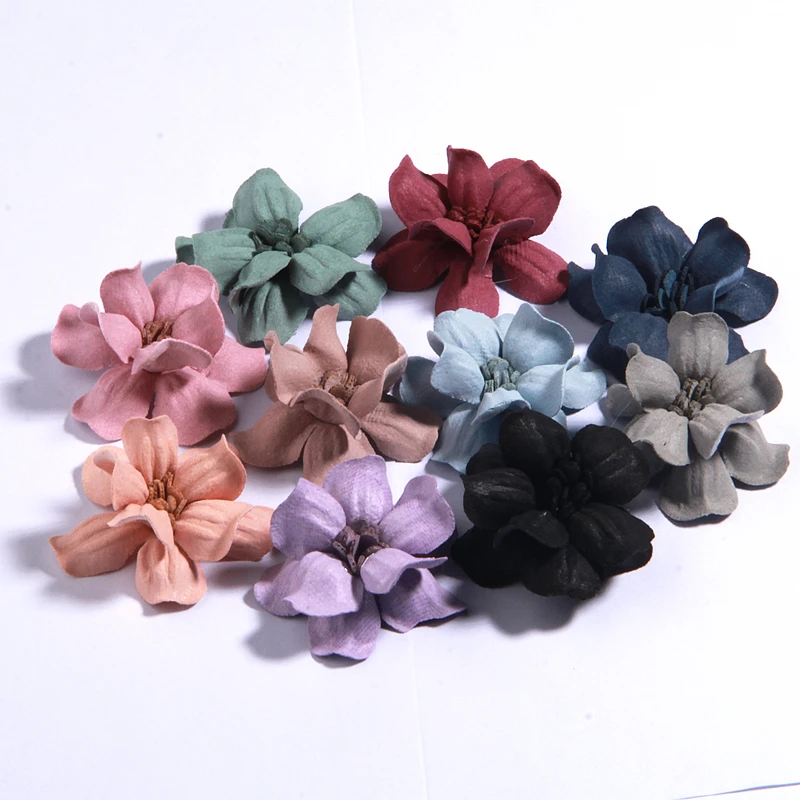 5CM Handmade Fabric Flowers For Baby Gilrs Hair Accesorries Chiffon Flower For Headbands Bride Bouquet Craft Projects