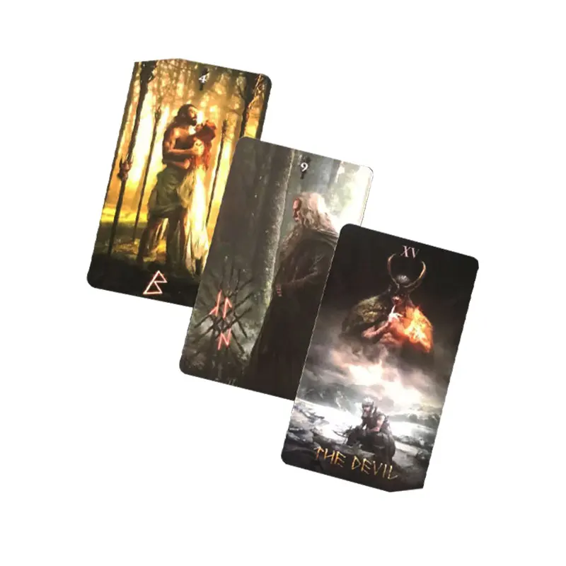 Hot sales Runic Tarot Oracle Tarot Card Fate Divination Prophecy Card Family Party Game Tarot 78 Card Deck PDF Guide