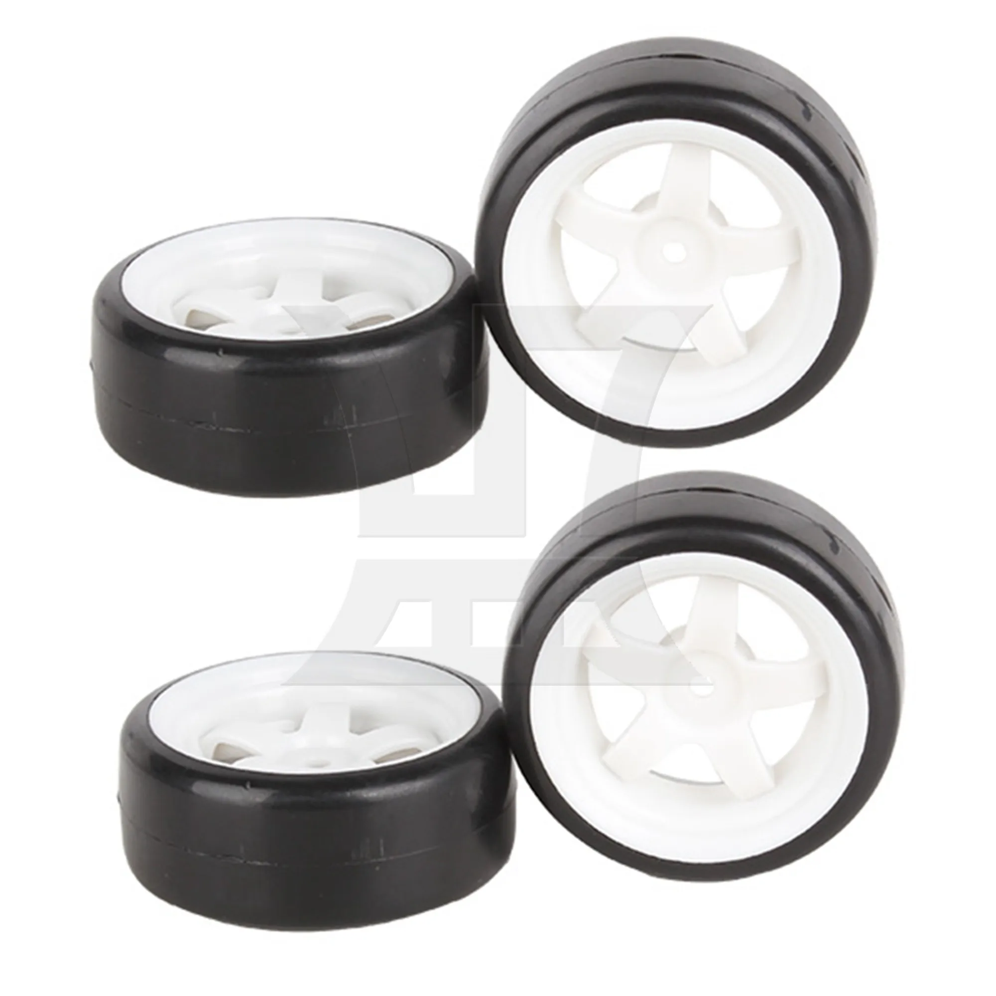 5 Spoke White+Black Wheel Rim&Tyre Tires for RC1:10 Drift Car&On Road Car Hex 12