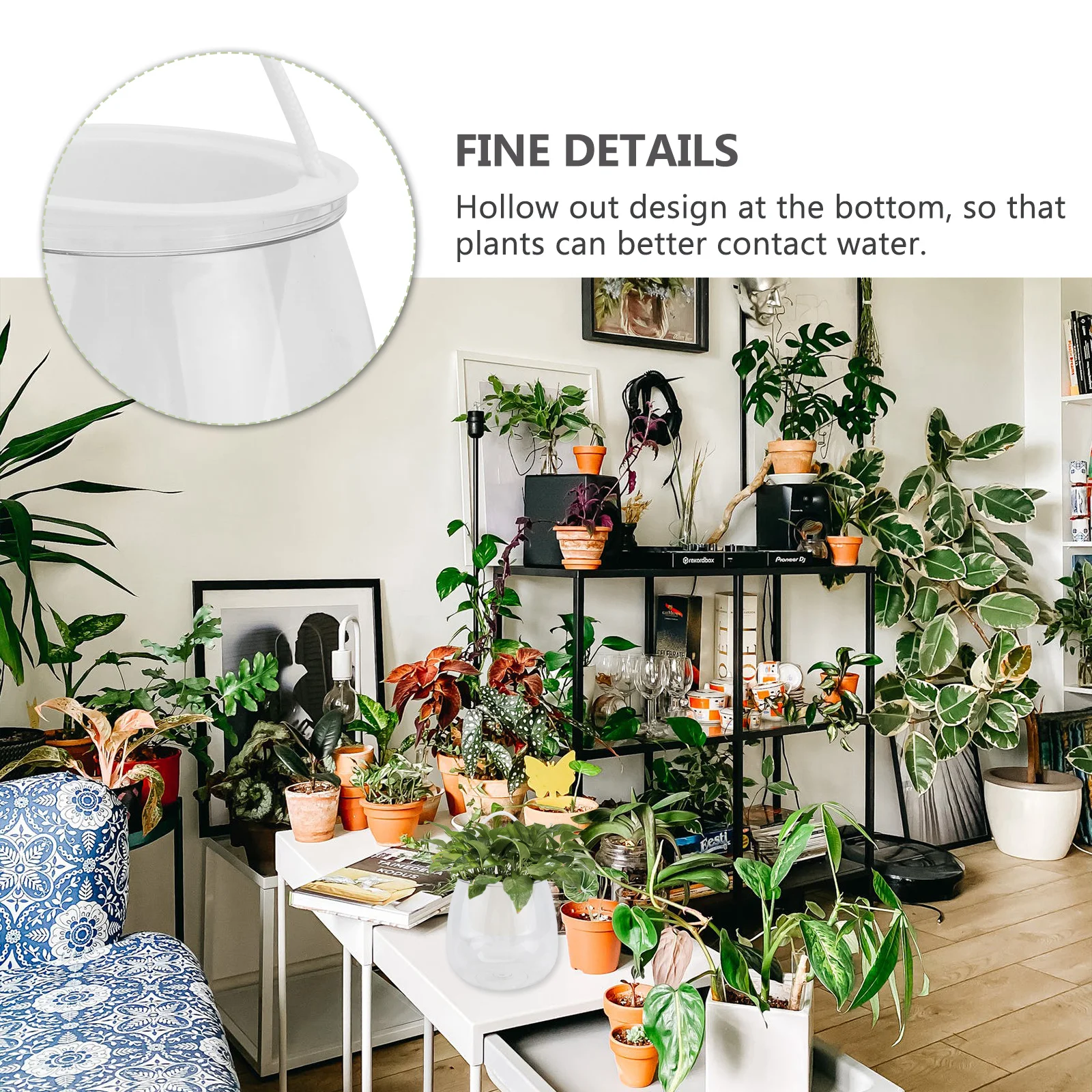 

2pcs Transparent Lazy Flower Pot Simple Planter For Home Office Decoration Succulent Plant Pot Transparency Flower Container