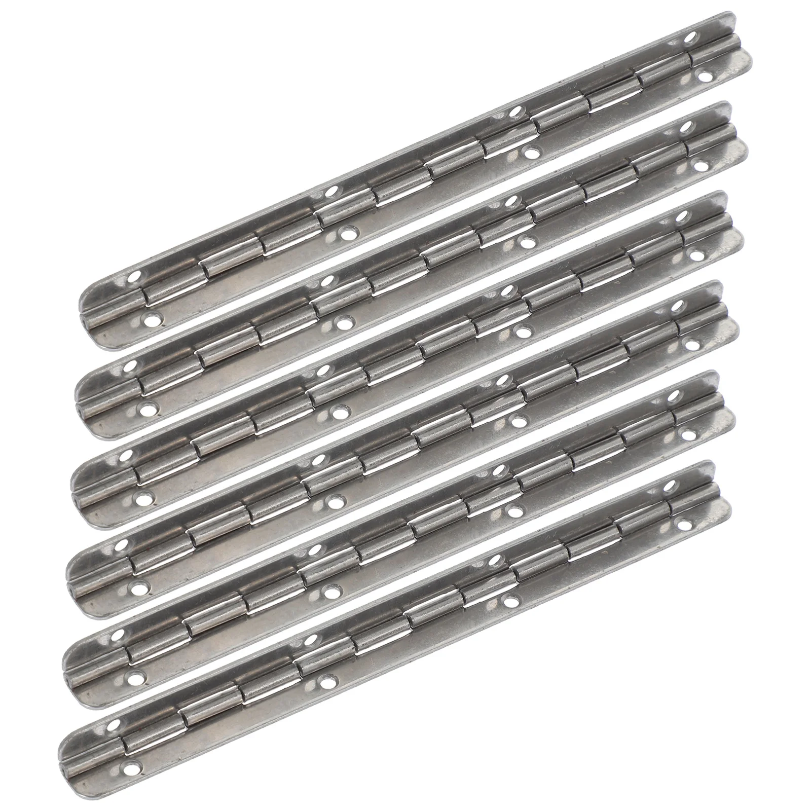 

6pcs Wooden Box Hinges Small Piano Craft Silver Metal Stainless Steel Jewelry Case Long Functional Decorative