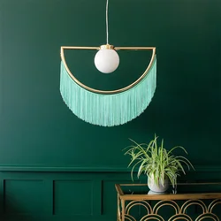 Ins Internet celebrity Fabric Tassel Chandelier Cafe Bar Bedroom Art Restaurant Background Wall Girl Room Home Decoration