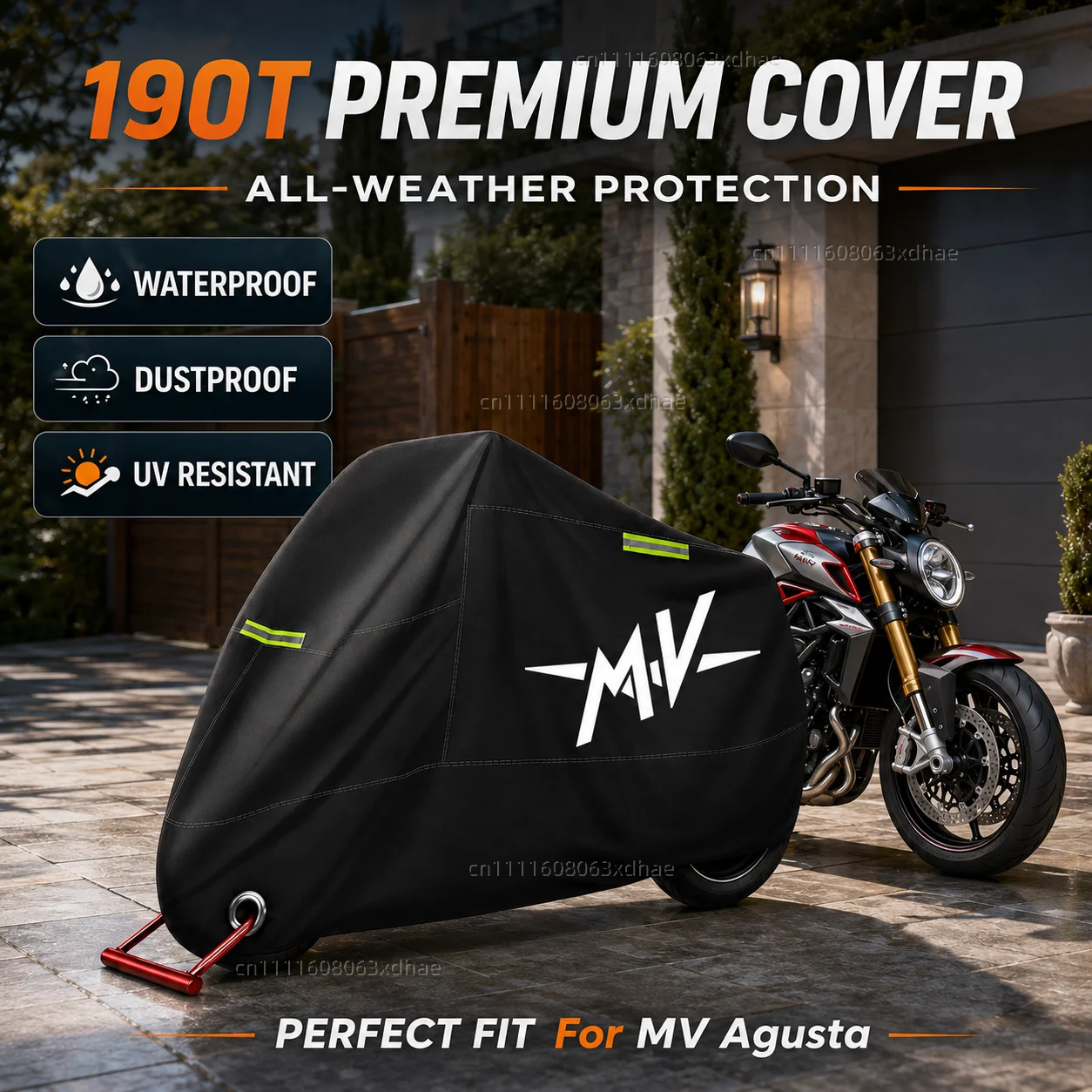 

Premium Motorcycle Cover All Weather Dust Rain UV Protection 190T Oxford Cloth For For MV Agusta 675 800 Brutale 800 1000