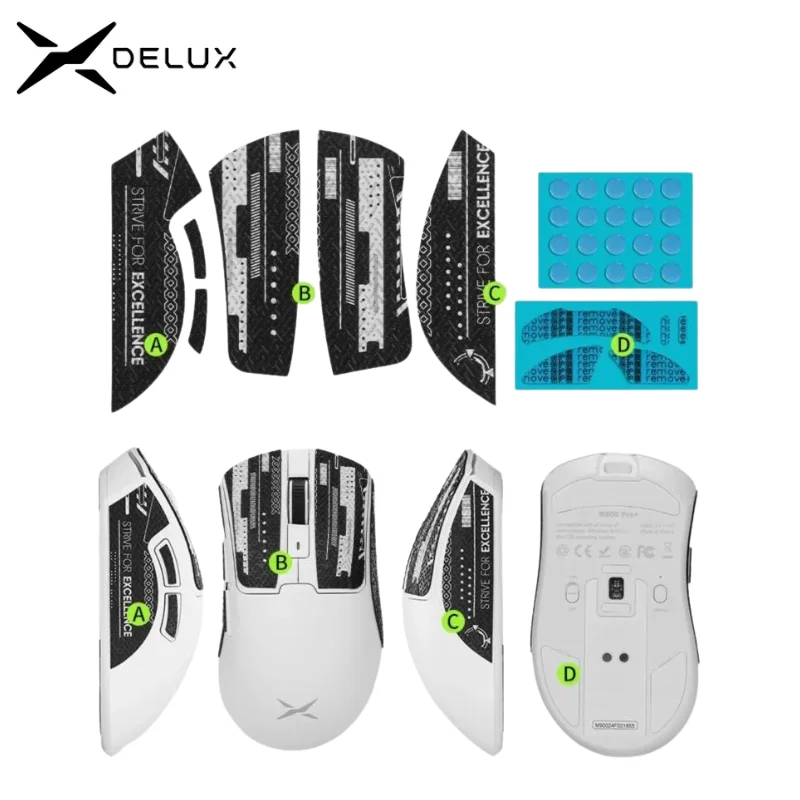 

Delux M900Pro Mouse Accessories Set – Anti-Slip Grip Tape & Original Mouse Feet & Dots Feet