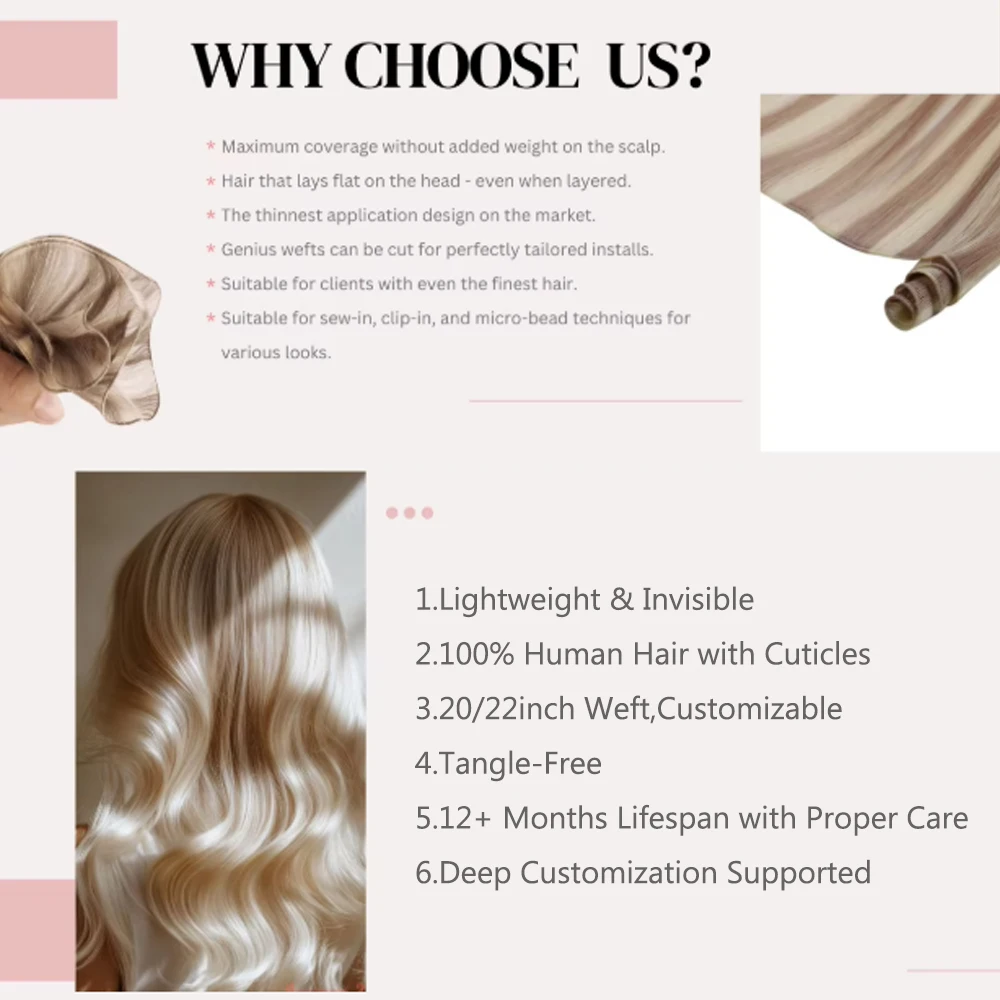 Лидер продаж, натуральный уток, русские человеческие волосы для наращивания, выровненная кутикулой, бесшовные, 20-22 дюйма, 50 г