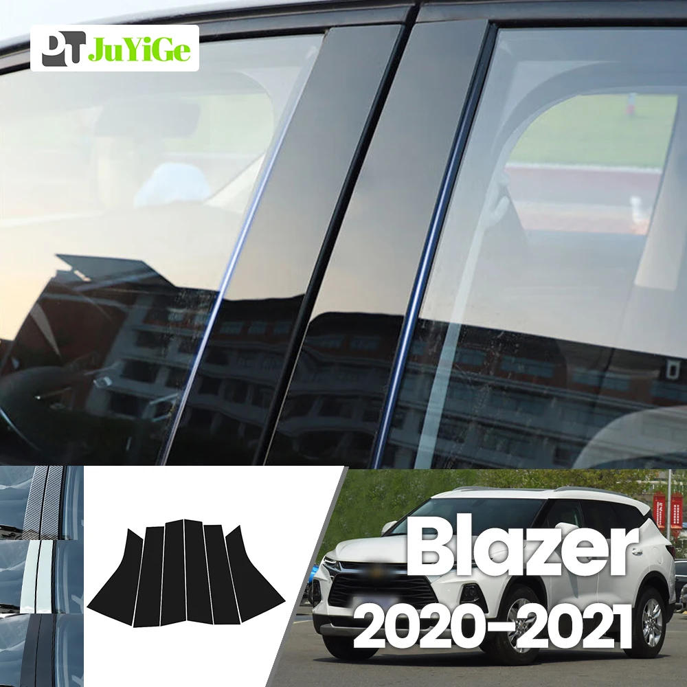 

For Chevrolet Blazer 2020-2021 Bright Black Carbon Fibre Window Door B C Sticker