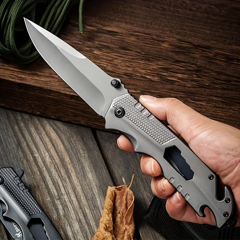 2024 NEW 1pc High-hardness Outdoor folding knife,Stainless steel portable EDC pocket knife,Multifunctional fruit knife