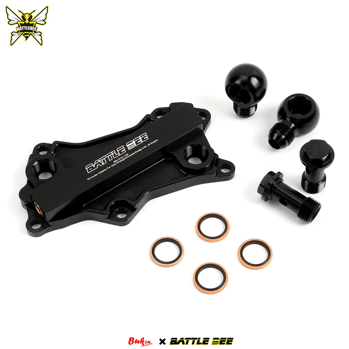 BATTLEBEE by Pass Adapter for Jeep Wrangler Chrysler Dodge Charger Ram Oil Cooler Filter Housing Adapter Assembly 3.6L V6 Engine