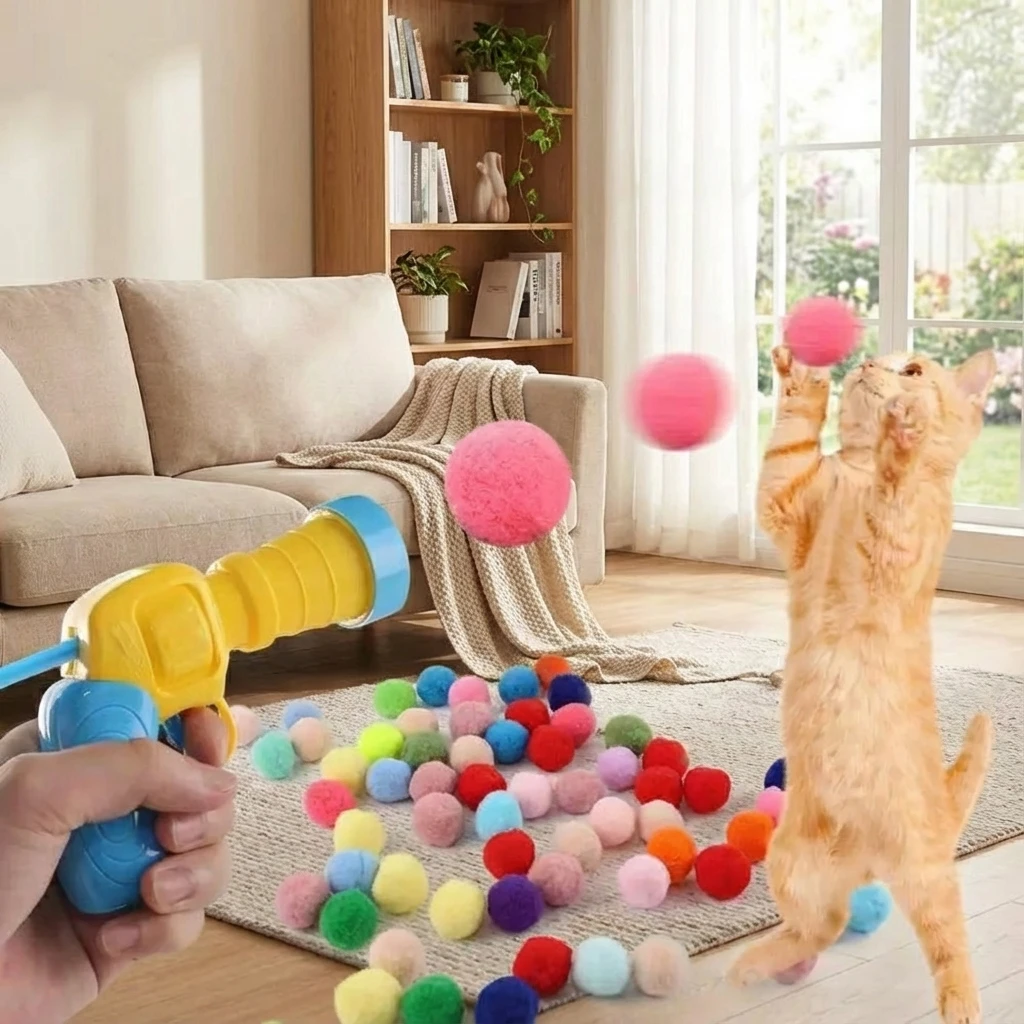 ألعاب القط لعبة تدريب الإطلاق التفاعلية للحيوانات الأليفة هريرة الإبداعية البسيطة اطلاق النار بندقية ألعاب تمتد ألعاب كروية قطيفة مستلزمات الحيوانات الأليفة