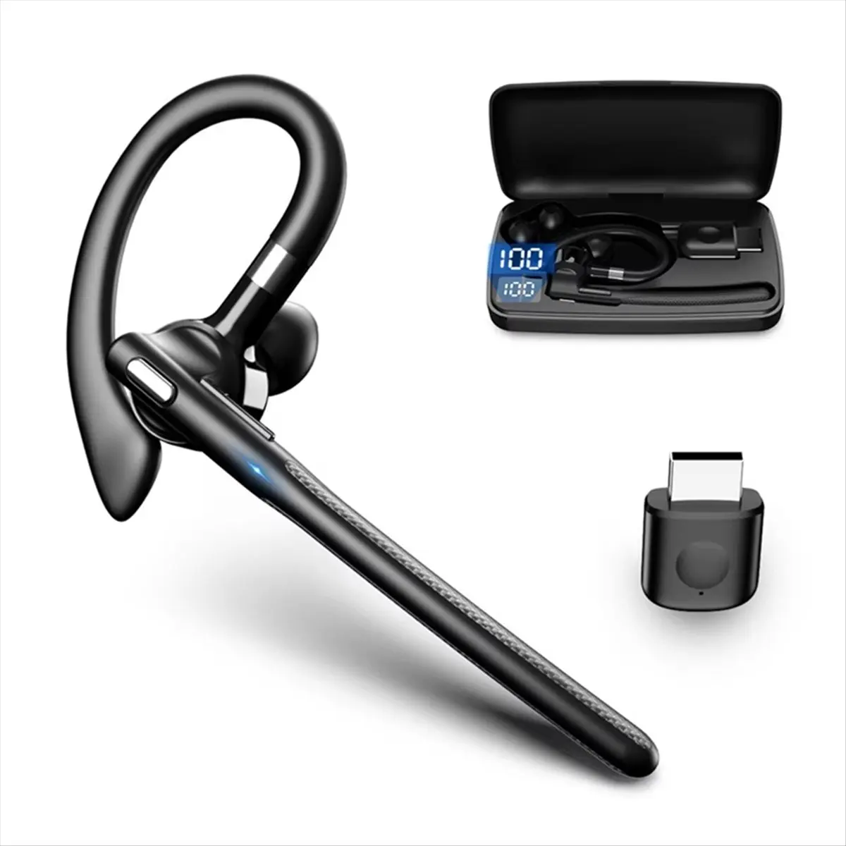 Friendly!Wireless Bluetooth 5.4 Headset Single Driving Headphone with Dual Mic ENC Noise Cancelling Handsfree Business Earphones