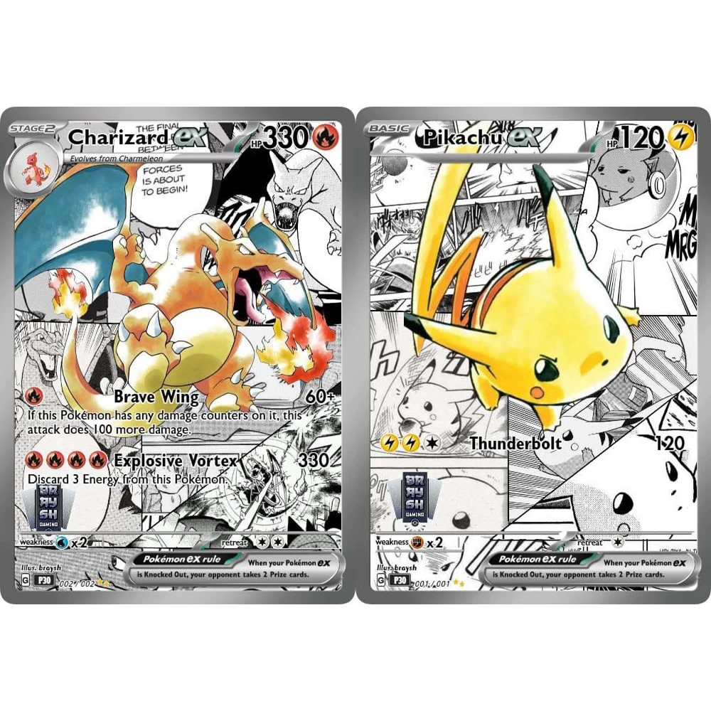 Tarjetas Coleccionables PTCG DIY, Charizard Pikachu, Estilo Cómic, Tarjeta Individual Hecha a Mano, Juego Clásico, Tarjeta de Anime, Juguete de Regalo